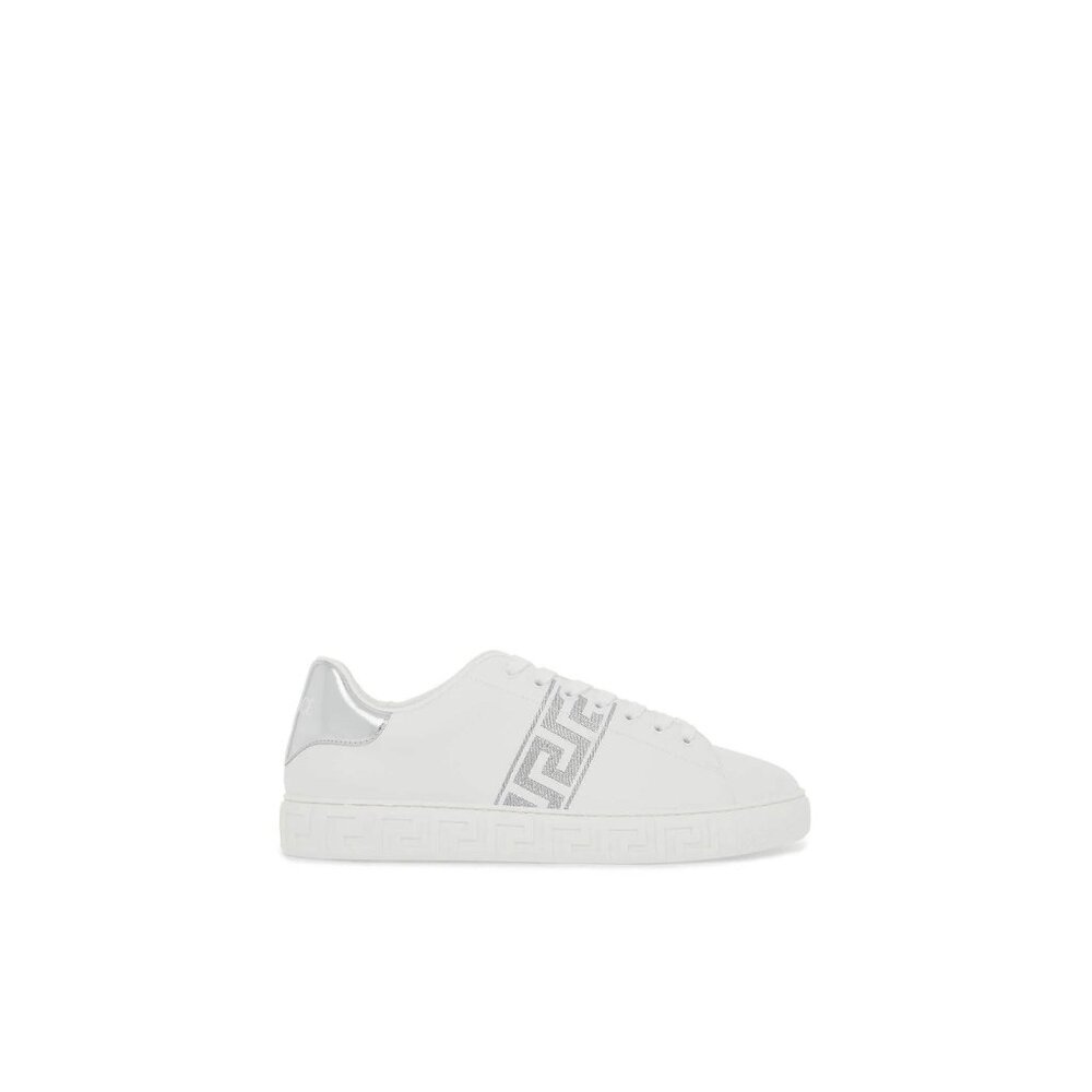 Versace White Sneakers with Silver Accent